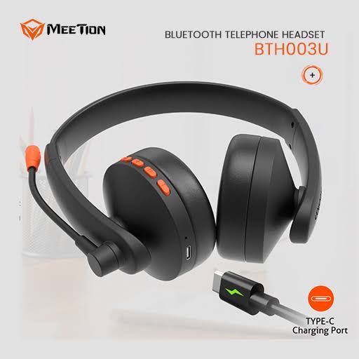 Meetion HP003 Telephony Headset with Noise Cancelling Mic – Comfortable Office Call Center Headphones | Dual 3.5mm Jack | Soft Ear Cushion | Durable Wired Headset for Laptop & PC - Image 2