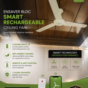 NSAVER 52 INCH SMART BLDC RCHARGEABLE CEILING FAN