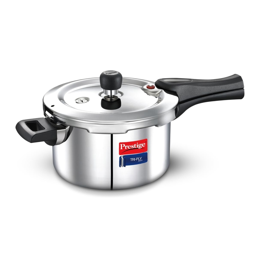 Prestige Triply Outer Lid Induction Compatible Pressure Cooker |Stainless Steel| Deep Lid Spillage Control | Even heat distribution- 3 Ltrs - Image 3